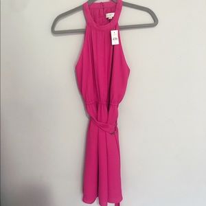 NWT Pink loft dress, halter neck, belted waist